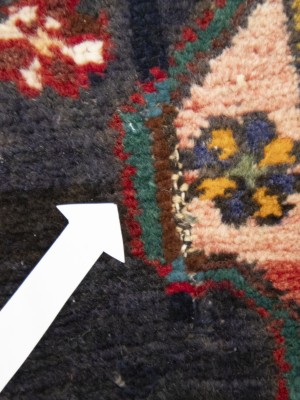 Vintage Purple-navy Floral 3'7X12'8 Hamedan Persian Runner Rug