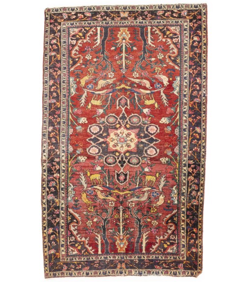 Semi Antique Red Floral Tribal 4X7 Hamedan Persian Rug