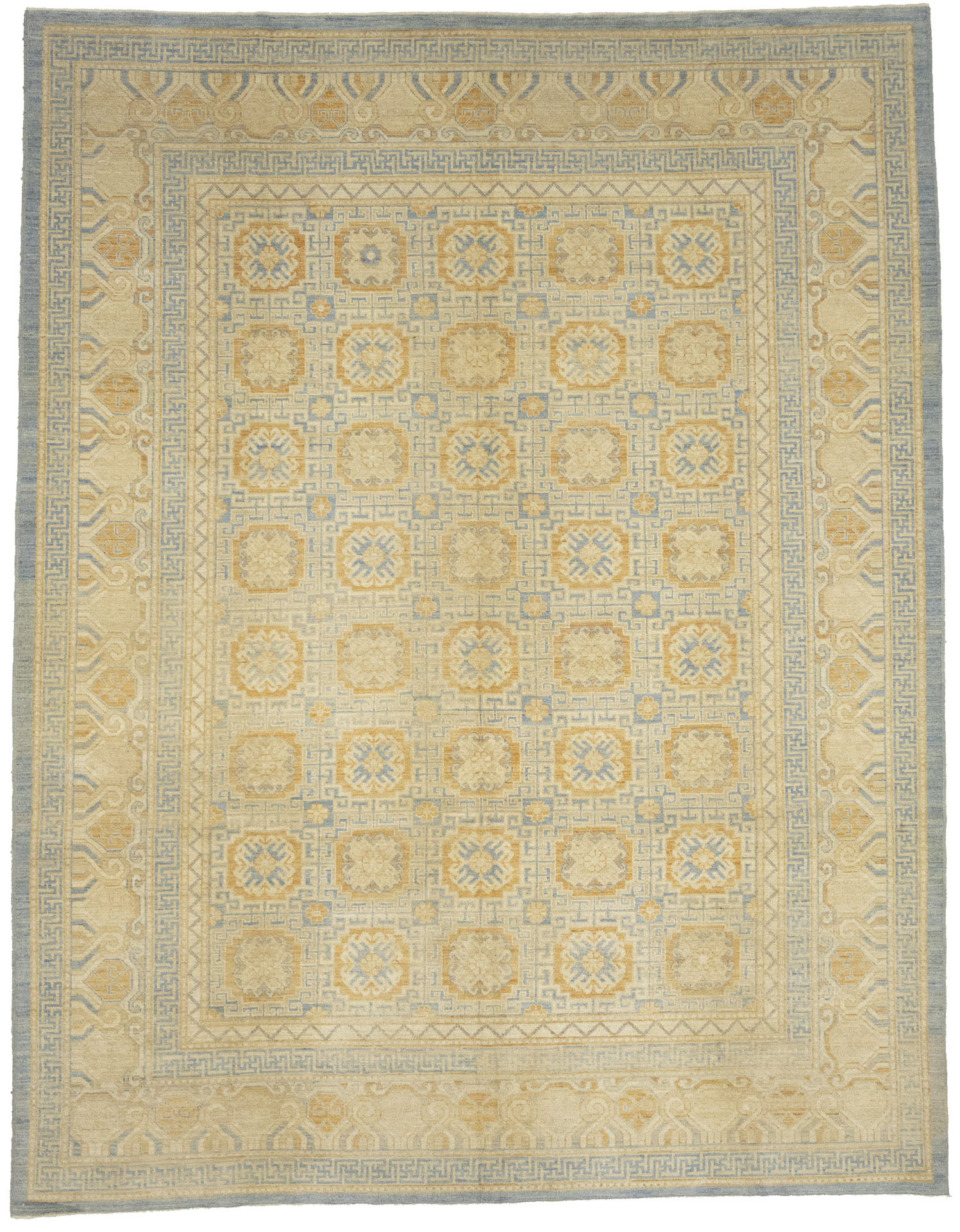 Blue-gray Tribal Kutan 9X12 Pakistan Oriental Rug