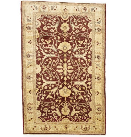 Rusty Maroon Floral Chobi Peshawar 5X8 Pakistan Oriental Rug