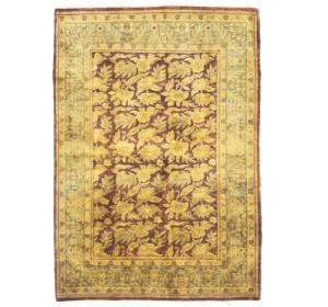 Burgundy Floral Classic 6X9 Agra Jaipur Oriental Rug