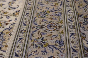 Vintage Cream 7X10 Traditional Kashan Persian Rug