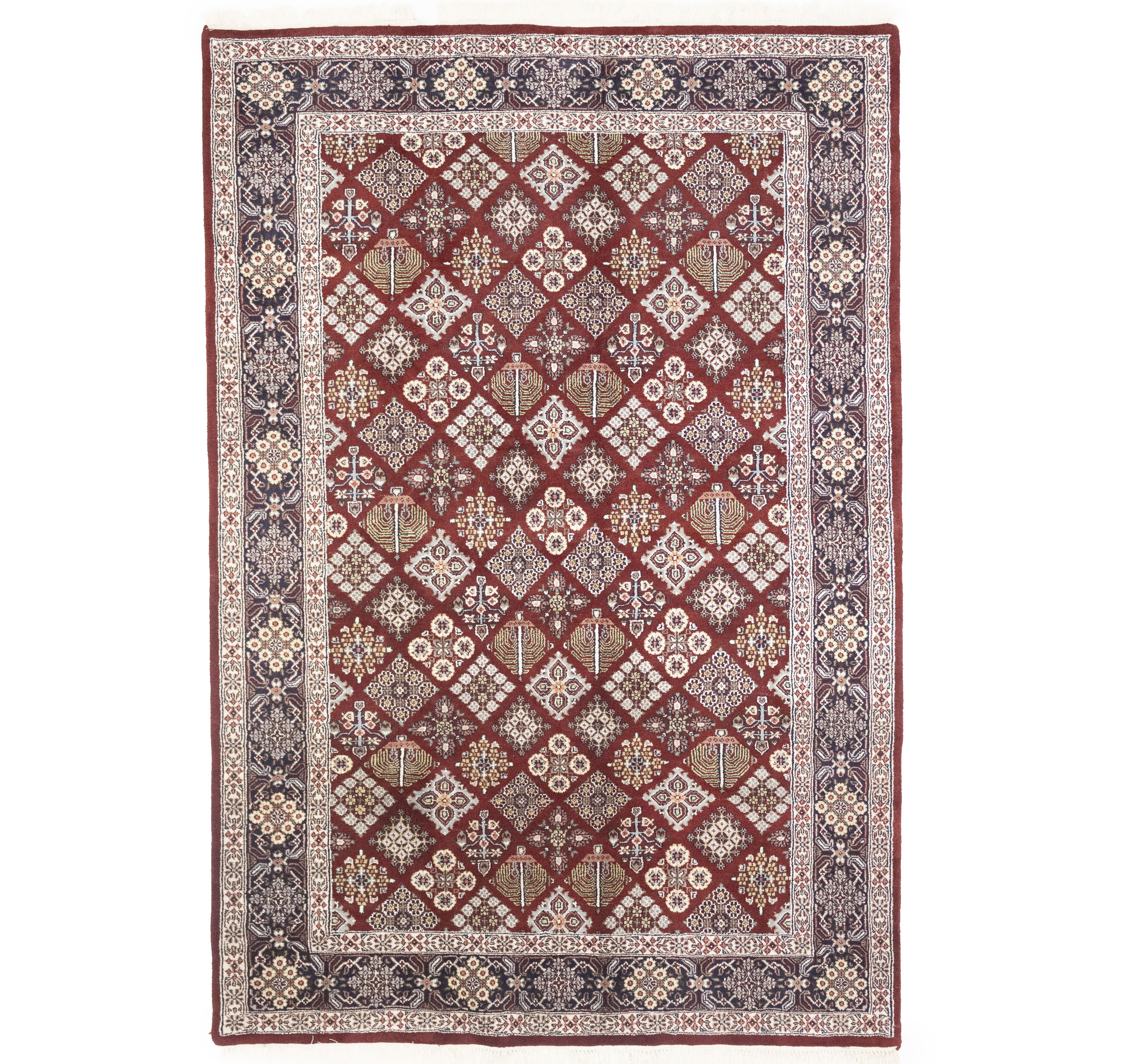 Red Floral 6X9 Indo-Kashan Oriental Rug