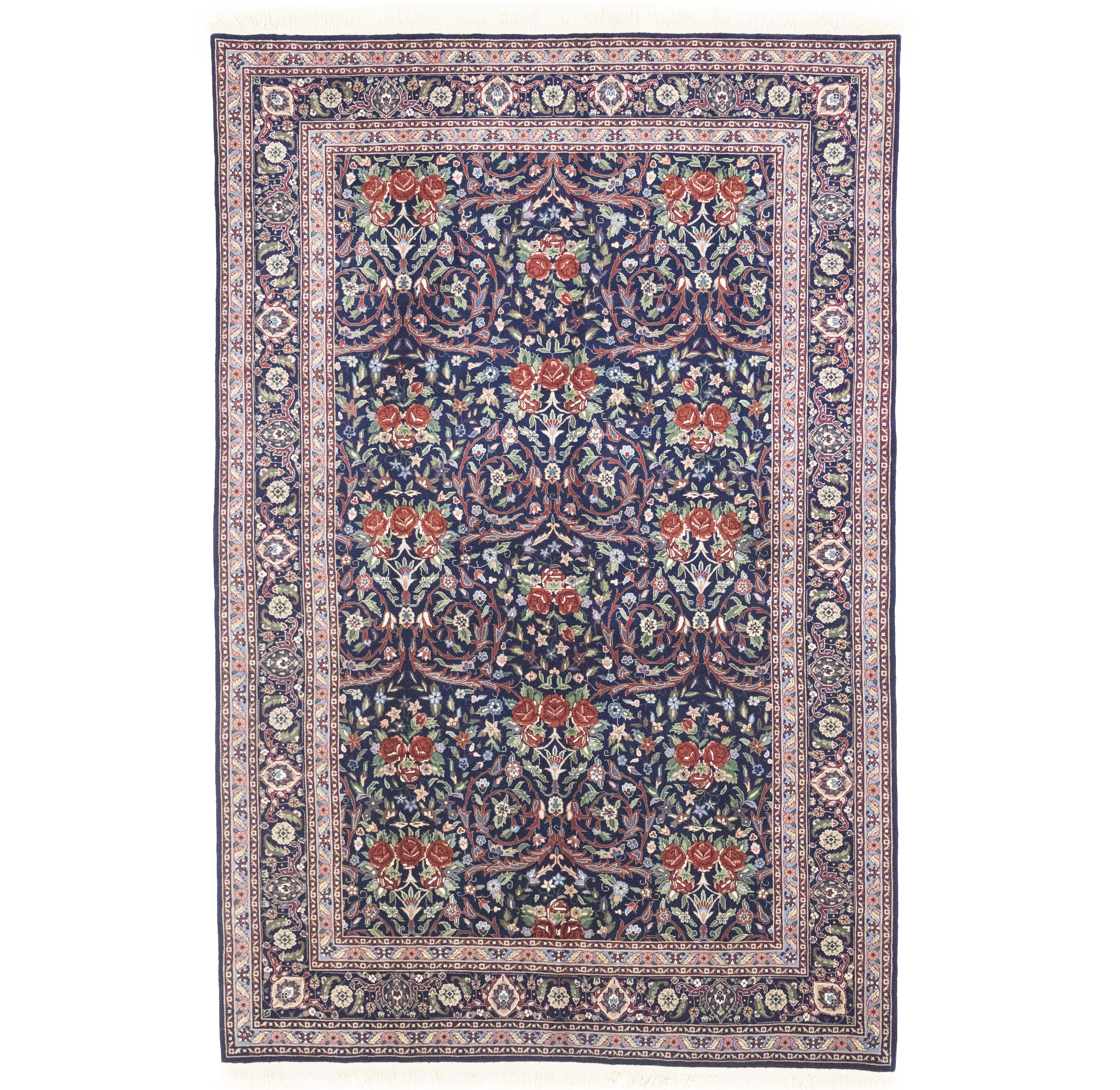 Purple-navy Traditional Floral 6X9 Kerman Pakistan Rug