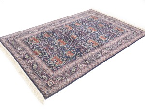 Purple-navy Traditional Floral 6X9 Kerman Pakistan Rug