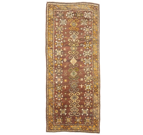 Vintage Tribal Brown 4X10 Shiraz Lori Persian Runner Rug