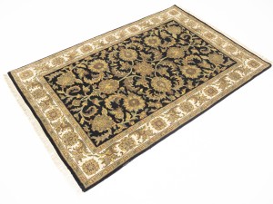 Black Floral Classic 4X6 Agra Jaipur Oriental Rug