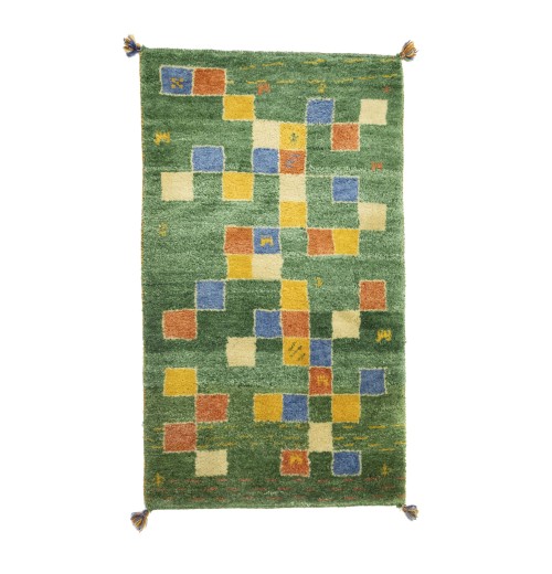 Green Tribal 2'6X4 Indo-Gabbeh Oriental Rug