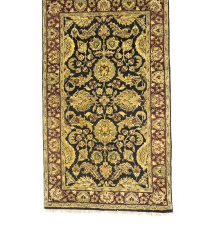 Black Floral Classic 3X5 Agra Jaipur Oriental Rug