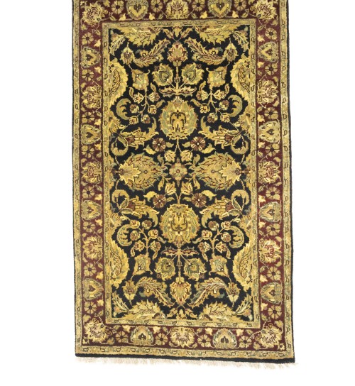 Black Floral Classic 3X5 Agra Jaipur Oriental Rug