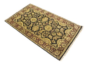 Black Floral Classic 3X5 Agra Jaipur Oriental Rug
