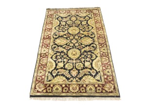 Black Floral Classic 3X5 Agra Jaipur Oriental Rug