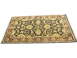 Black Floral Classic 3X5 Agra Jaipur Oriental Rug