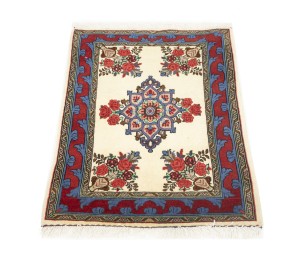 Vintage Cream Floral Tribal 2X3 Bidjar Persian Rug