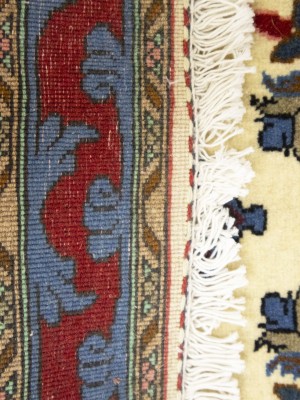 Vintage Cream Floral Tribal 2X3 Bidjar Persian Rug