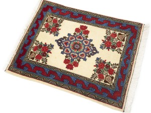 Vintage Cream Floral Tribal 2X3 Bidjar Persian Rug