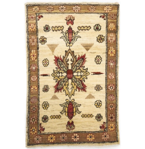 Cream Floral Ziegler Peshawar 2X3 Pakistan Oriental Rug