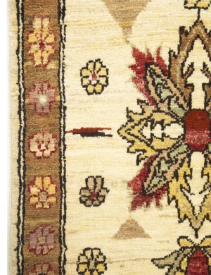 Cream Floral Ziegler Peshawar 2X3 Pakistan Oriental Rug