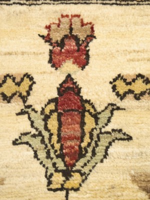Cream Floral Ziegler Peshawar 2X3 Pakistan Oriental Rug