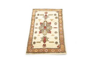 Cream Floral Ziegler Peshawar 2X3 Pakistan Oriental Rug