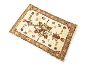 Cream Floral Ziegler Peshawar 2X3 Pakistan Oriental Rug
