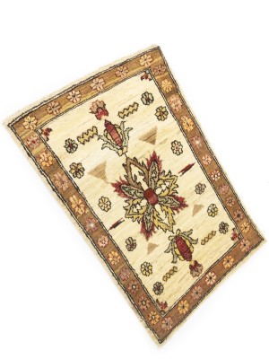 Cream Floral Ziegler Peshawar 2X3 Pakistan Oriental Rug