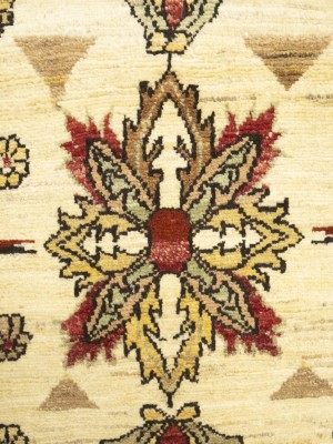 Cream Floral Ziegler Peshawar 2X3 Pakistan Oriental Rug