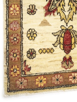 Cream Floral Ziegler Peshawar 2X3 Pakistan Oriental Rug
