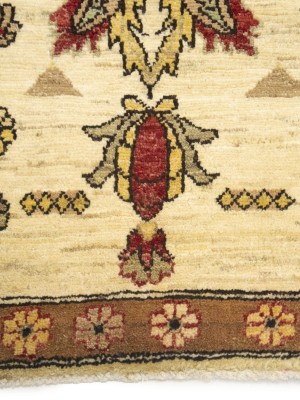 Cream Floral Ziegler Peshawar 2X3 Pakistan Oriental Rug