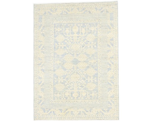 Beige Floral Khotan 4X6 Oushak Oriental Rug