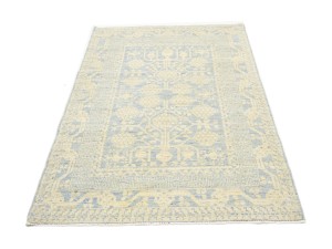 Beige Floral Khotan 4X6 Oushak Oriental Rug