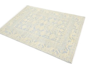 Beige Floral Khotan 4X6 Oushak Oriental Rug