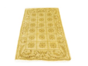 Golden Beige Modern 3X5 Nepali Oriental Rug