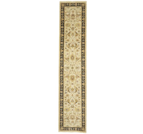 Cream Floral Chobi Ziegler 3X12 Oriental Runner Rug