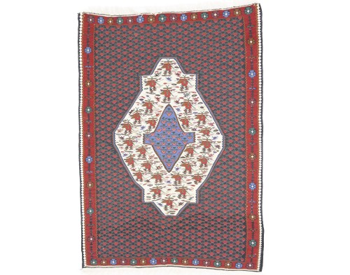 Multicolored Floral Tribal 4X5 Kilim Afghan Oriental Rug