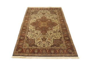 Cream Floral Classic 4X6 Agra Jaipur Oriental Rug