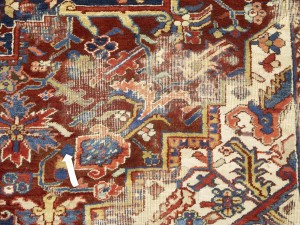 Semi Antique Red Floral 9X12 Heriz Persian Rug