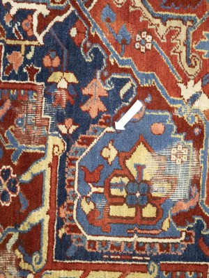 Semi Antique Red Floral 9X12 Heriz Persian Rug