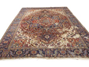 Semi Antique Red Floral 9X12 Heriz Persian Rug