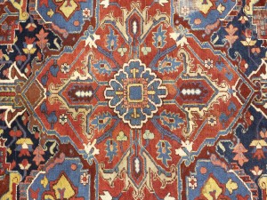 Semi Antique Red Floral 9X12 Heriz Persian Rug