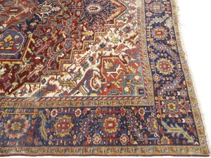 Semi Antique Red Floral 9X12 Heriz Persian Rug