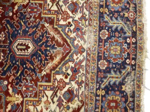 Semi Antique Red Floral 9X12 Heriz Persian Rug