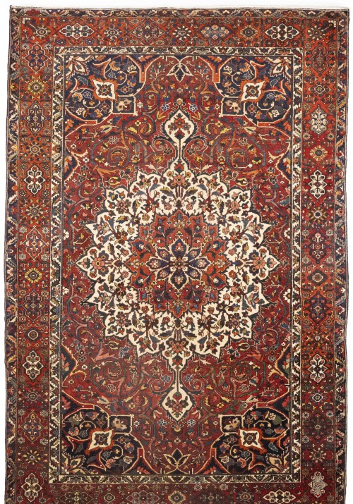 Vintage Red Floral 10X15 Bakhtiari Persian Rug