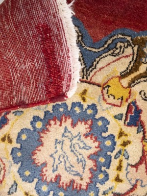 Semi Antique Red Traditional 10'6X14 Kashan Persian Rug