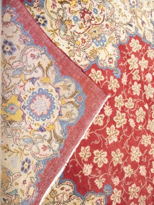 Semi Antique Red Traditional 10'6X14 Kashan Persian Rug