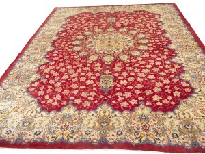 Semi Antique Red Traditional 10'6X14 Kashan Persian Rug