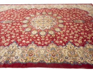 Semi Antique Red Traditional 10'6X14 Kashan Persian Rug