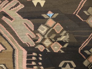 Brown Geometric Reversible 6X14'6 Kilim Oriental Rug