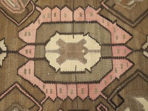 Brown Geometric Reversible 6X14'6 Kilim Oriental Rug