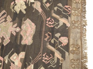 Brown Geometric Reversible 6X14'6 Kilim Oriental Rug